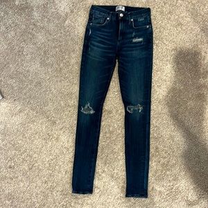 Agolde Midnight Blue Distressed Skinny Jeans